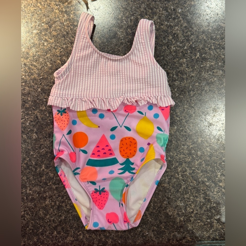 Cat & Jack Pink Striped Swimsuit